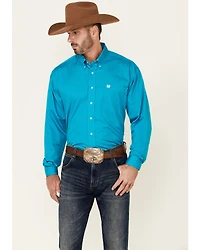 Cinch Men's Solid Long Sleeve Button-Down Western Shirt