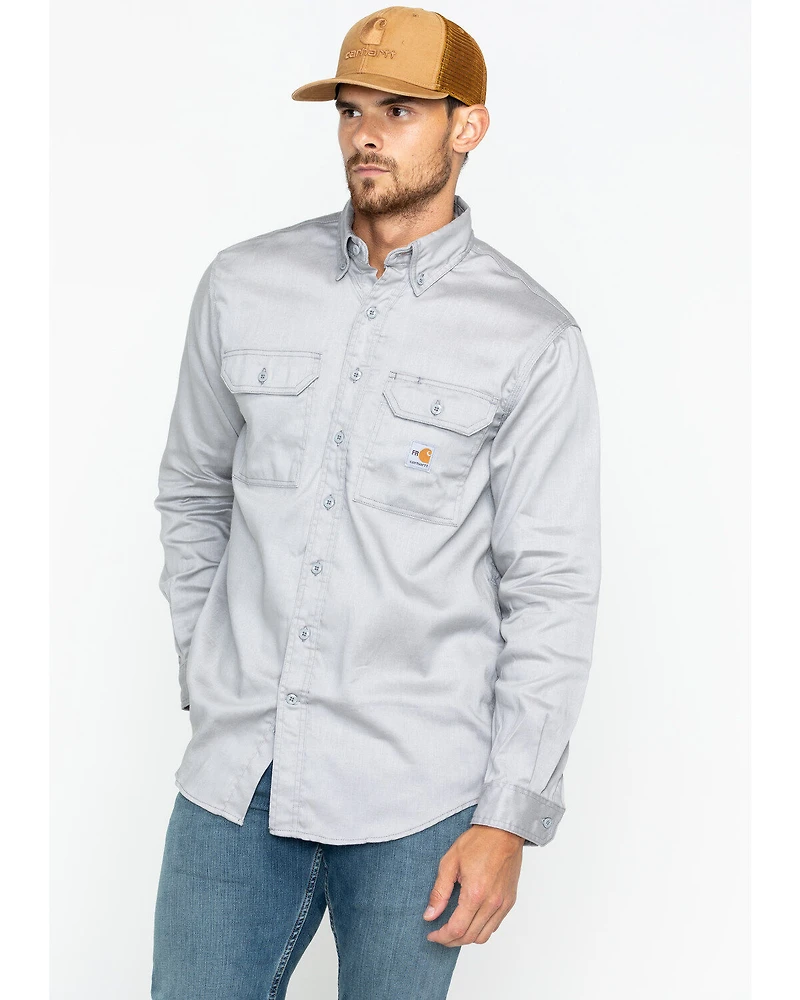 Carhartt Men's FR Solid Twill Long Sleeve Work Shirt