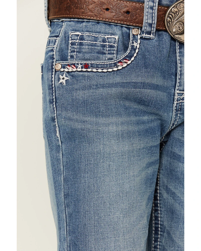 Shyanne Girls' Americana Stars Pocket Bootcut Jeans