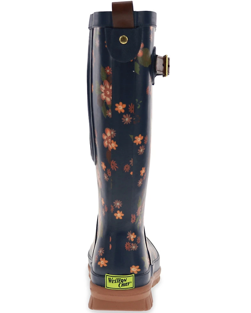 Western Chief Women's Country Bloom Tall Rain Boots - Round Toe