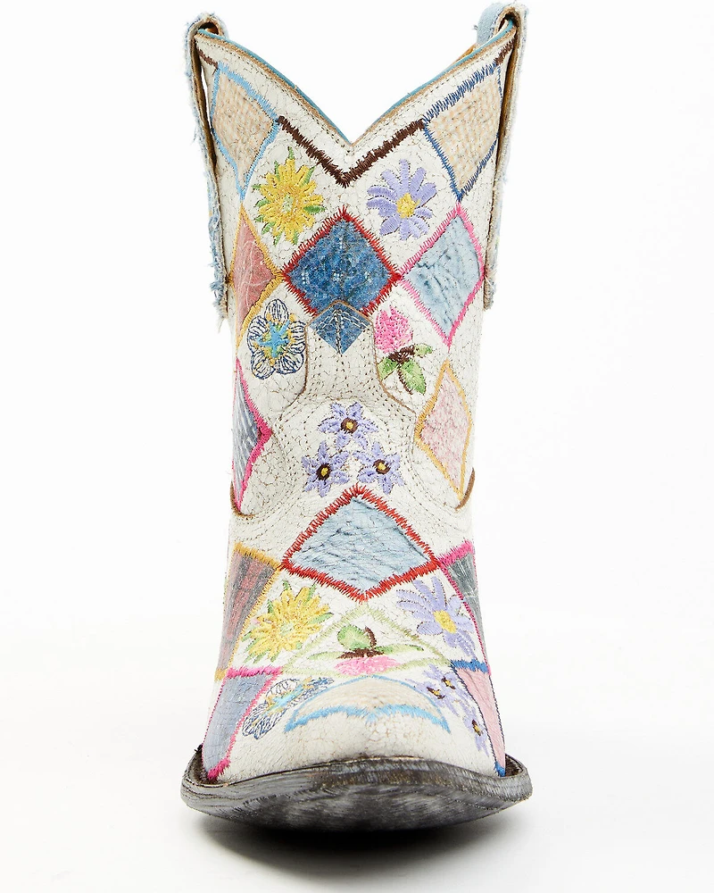 Yippee Ki Yay by Old Gringo Women's Heirloom Short Embroidered Patchwork Booties - Round Toe