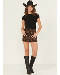 Levi's Women's Icon Leopard Print Mini Denim Skirt