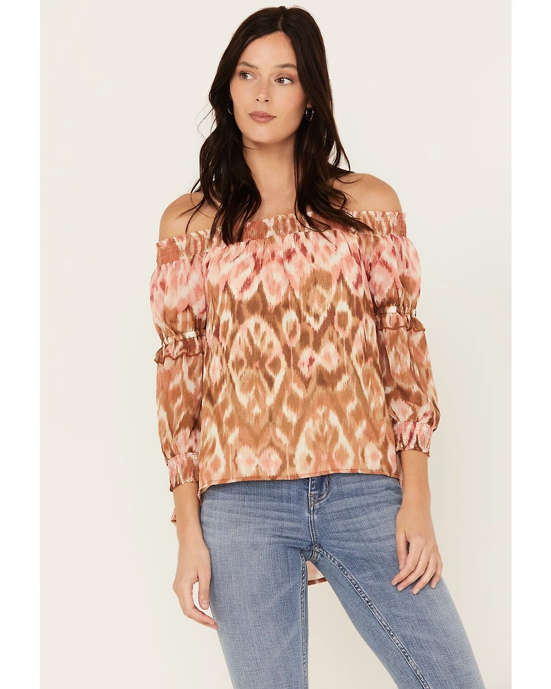 Shyanne Women's Ikat Peasant Blouse