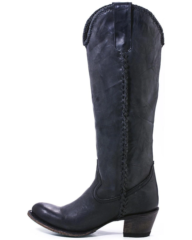 Lane Women's Plain Jane Distressed Round Toe Western Boots