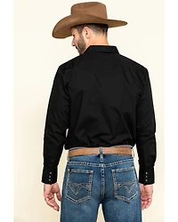 Gibson Men's Basic Solid Long Sleeve Pearl Snap Western Shirt
