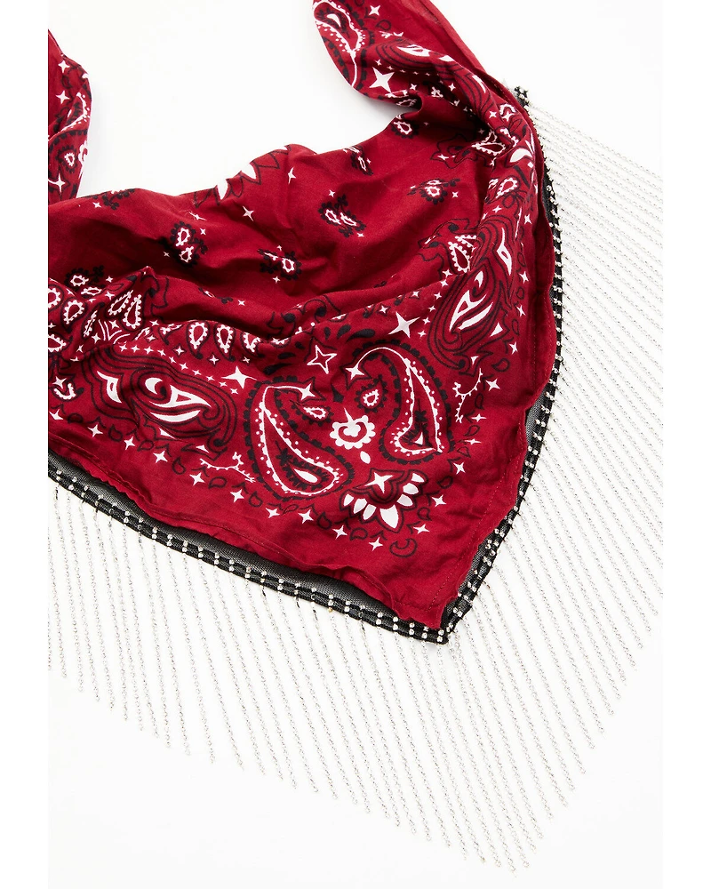Idyllwind Women's Abby Ann Rhinestone Fringe Bandana Necklace