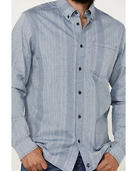 Cody James Men's Buckle Up Chambray Striped Button-Down Long Sleeve Stretch Western Shirt