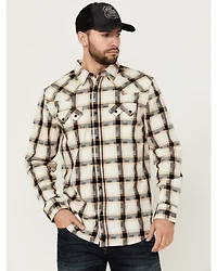 Moonshine Spirit Men's Crescendo Plaid Print Long Sleeve Snap Western Shirt