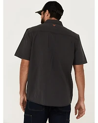 Hawx Men's Solid Short Sleeve Button-Down Work Shirt