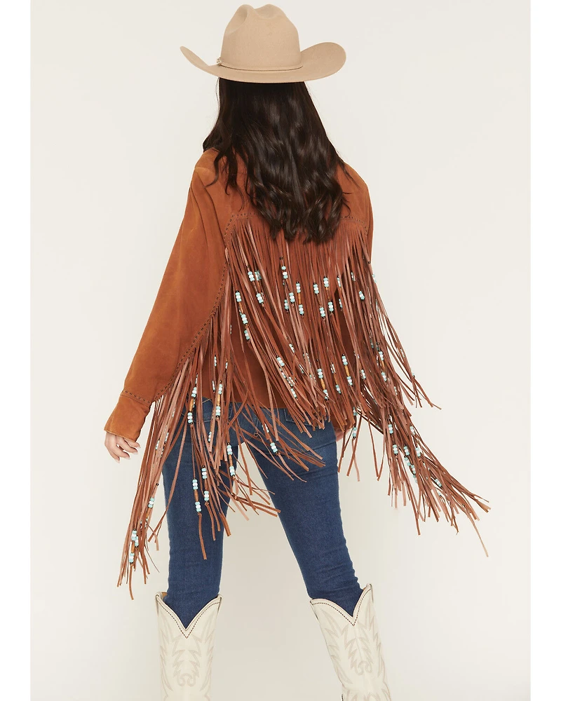 Cripple Creek Women's Amberglow Hand Laced Snap Front Suede Jacket