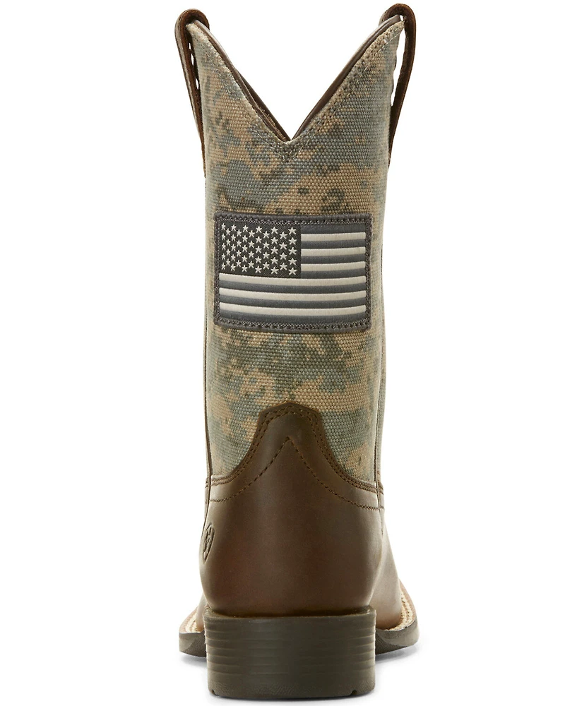 Ariat Boys' Patriot American Flag Western Boots - Broad Square Toe