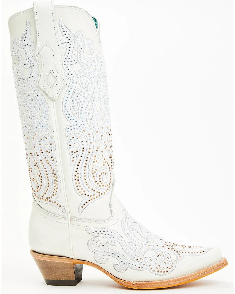 Corral Women's Crystal Embroidered Western Boots - Snip Toe