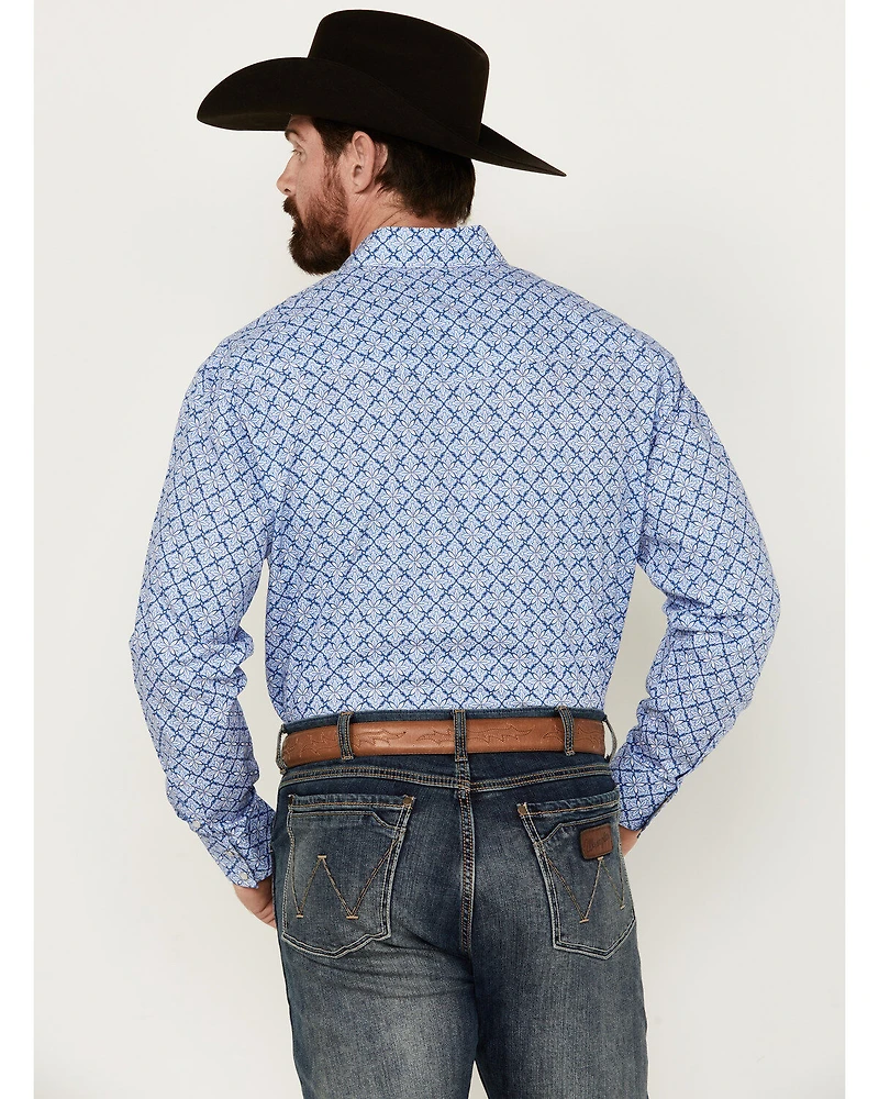 Roper Men's Amarillo Medallion Print Long Sleeve Pearl Snap Western Shirt