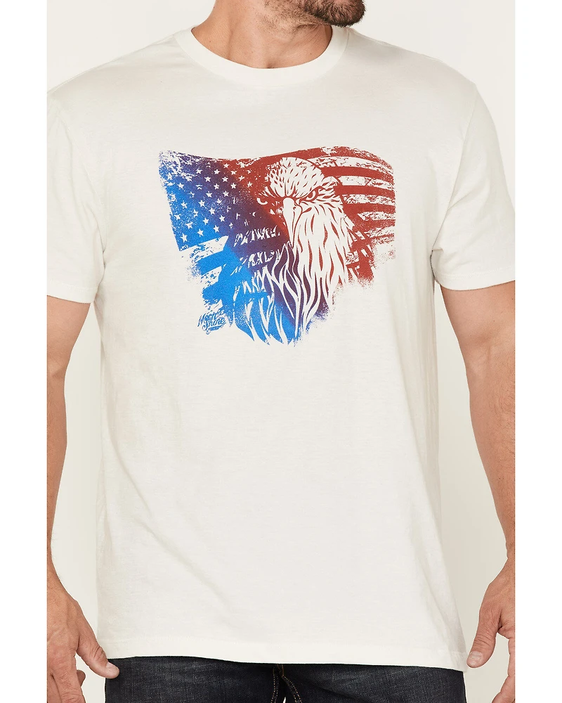 Moonshine Spirit Men's Blender Eagle Flag Graphic Short Sleeve T-Shirt