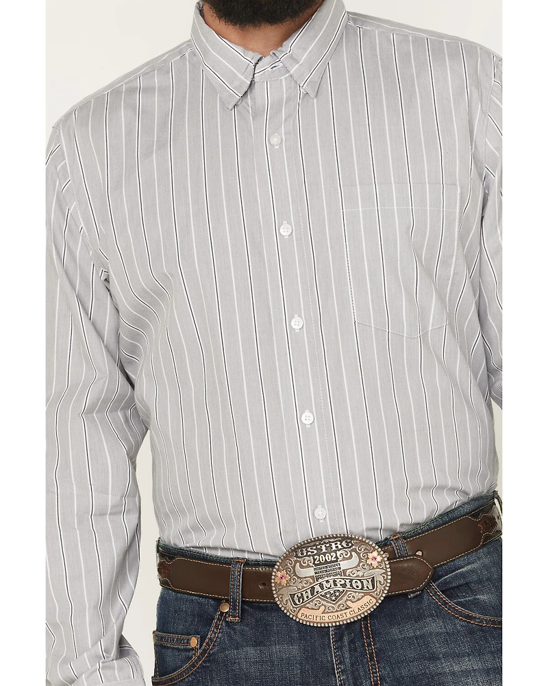 Wrangler X Cody Johnson Men's Striped Long Sleeve Button-Down Western Shirt