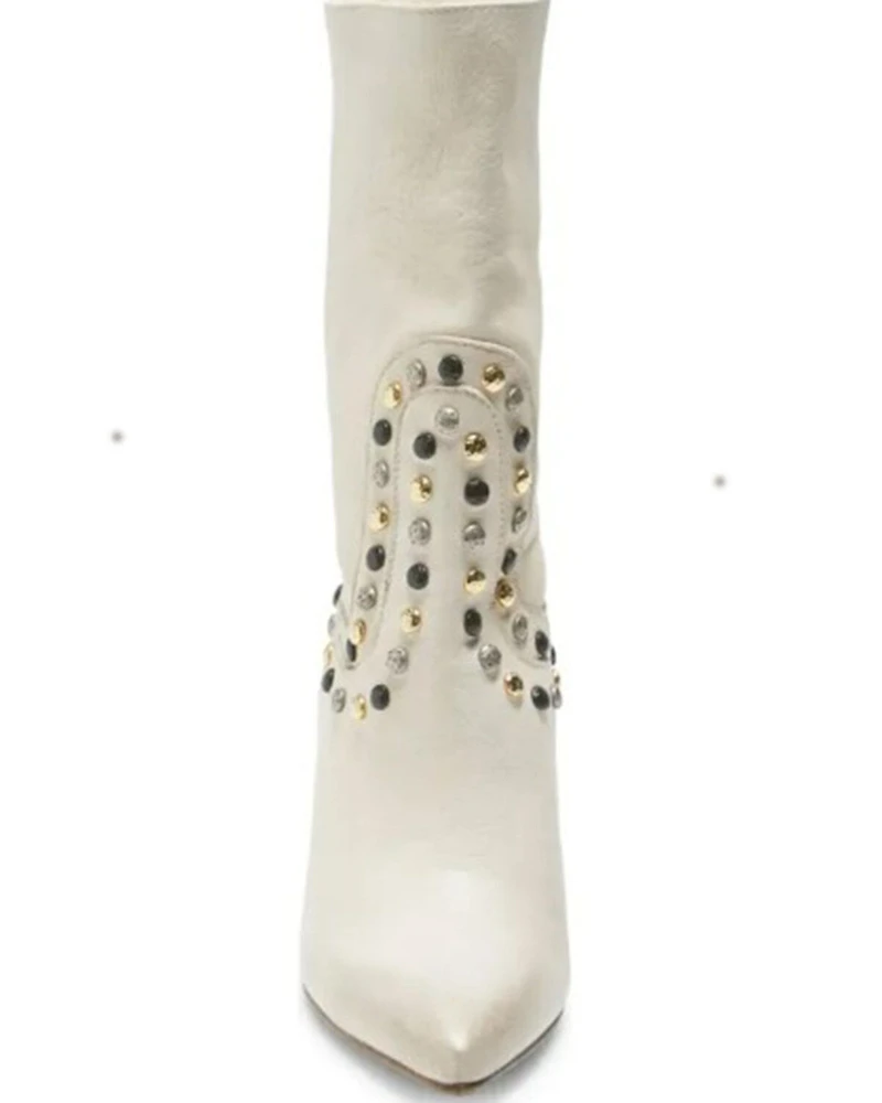 Free People Women's Dakota Heel Studded Western Boots - Round Toe