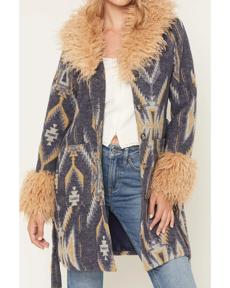 Idyllwind Women's Maxey Fur Trim Long Jacket