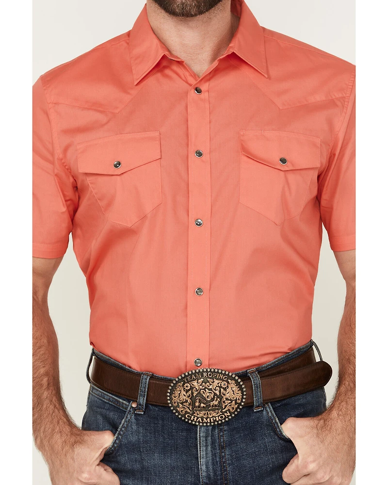 Gibson Trading Co Men's White Water Solid Short Sleeve Snap Stretch Western Shirt