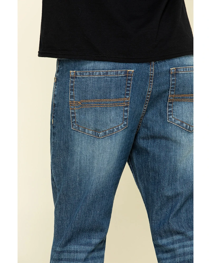 Cody James Men's Wolfstooth Wash Duke Relaxed Bootcut Stretch Denim Jeans - Tall
