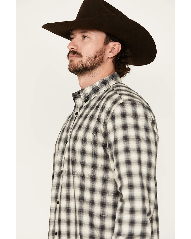Cody James Men's Palamino Plaid Print Long Sleeve Button-Down Stretch Western Shirt