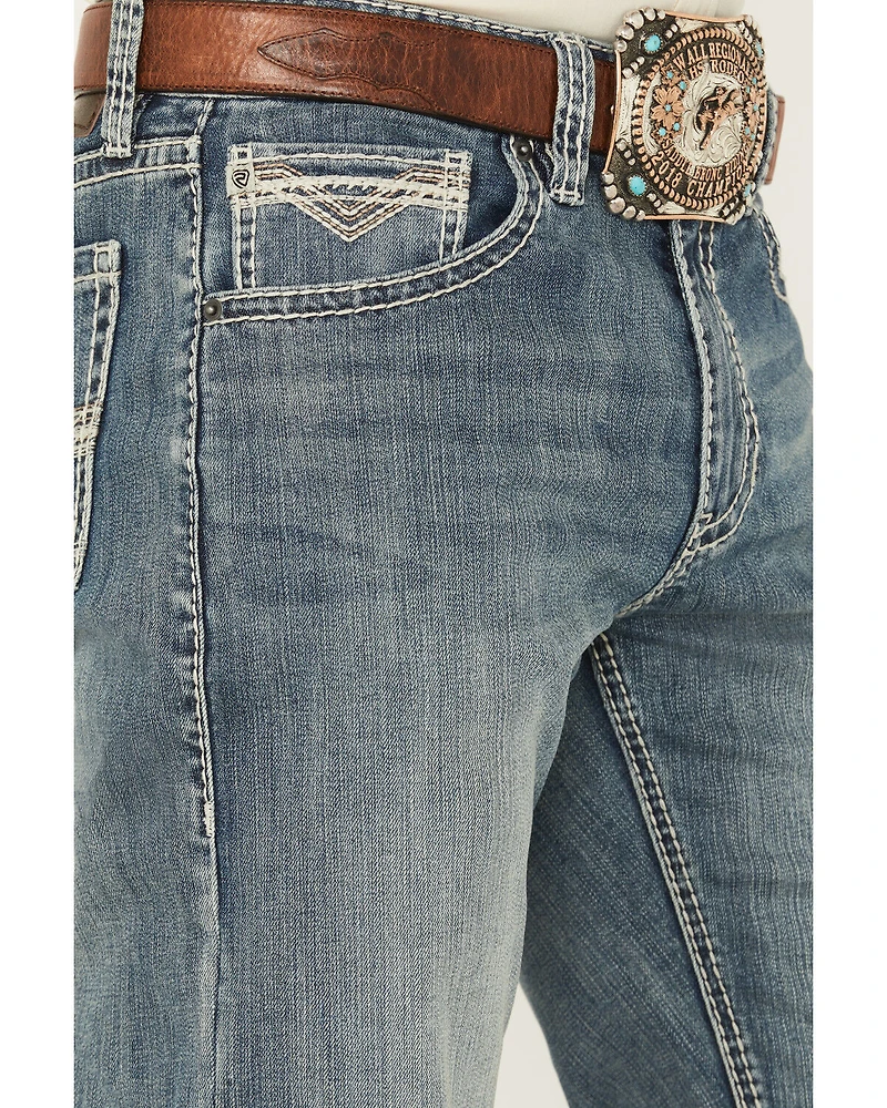 Rock & Roll Denim Men's Medium Wash Tapered Bootcut Stretch Jeans
