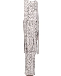 Dingo Women's Kitty Kat Snake Print Fringe Tall Western Boot - Round Toe