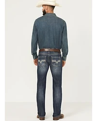 Rock & Roll Denim Men's Pistol Dark Wash Stackable Bootcut Rigid Jeans
