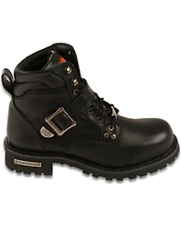 Milwaukee Leather Men's 6" Side Buckle Boots - Round Toe Wide