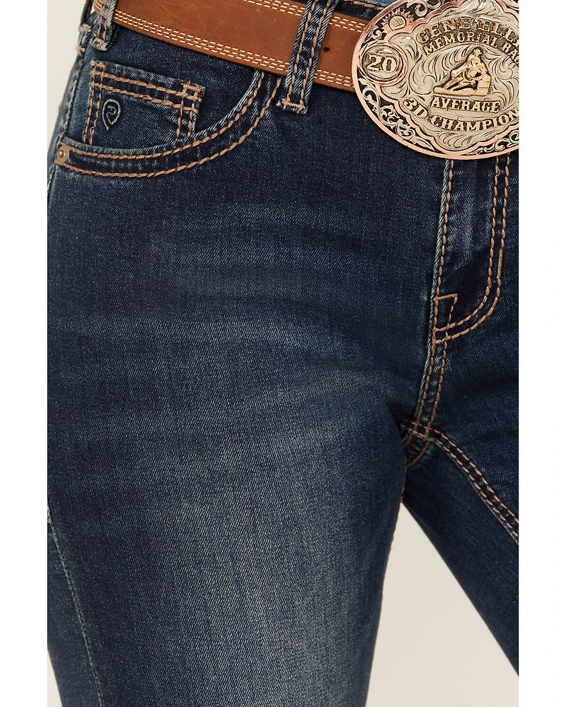 Panhandle Women's Dark Wash Mid Rise Bootcut Stretch Riding Jeans