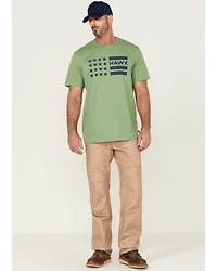 Hawx Men's Loden Logo Flag Graphic Work T-Shirt
