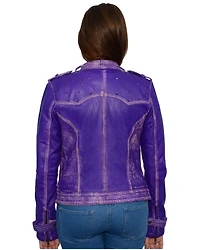 Milwaukee Leather Women's Studded Sheepskin Asymmetrical Moto Jacket