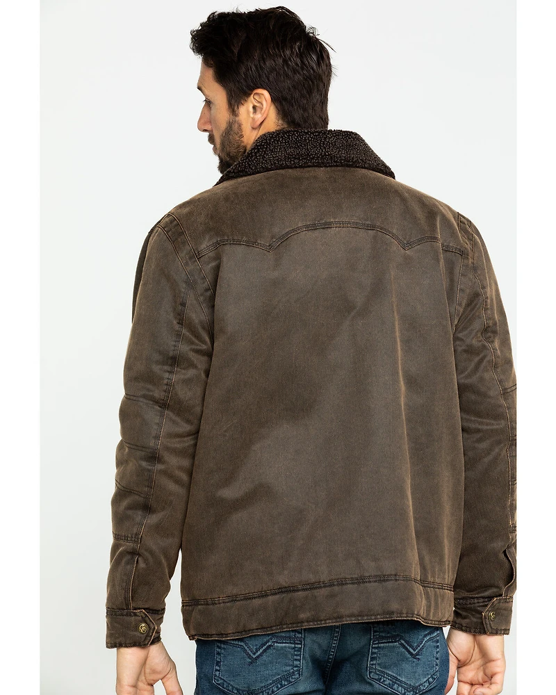 Cripple Creek Men's Enzyme Washed Storm Flap Sherpa Jacket