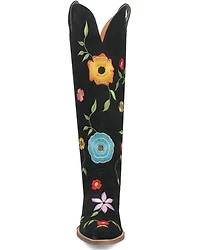 Dingo Women's Flower Power Suede Tall Western Boots - Snip Toe