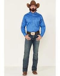 Ariat Men's Blue Team Logo Button Long Sleeve Western Shirt