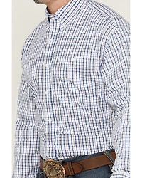 Wrangler Men's Plaid Print Long Sleeve Button-Down Stretch Western Shirt