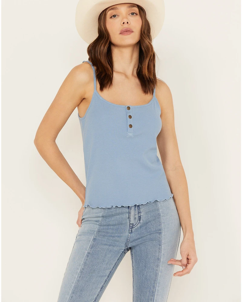 Cleo + Wolf Women's Rib Knit Henley Tank