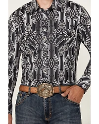 Rock & Roll Denim Men's Southwestern Print Long Sleeve Snap Stretch Western Shirt
