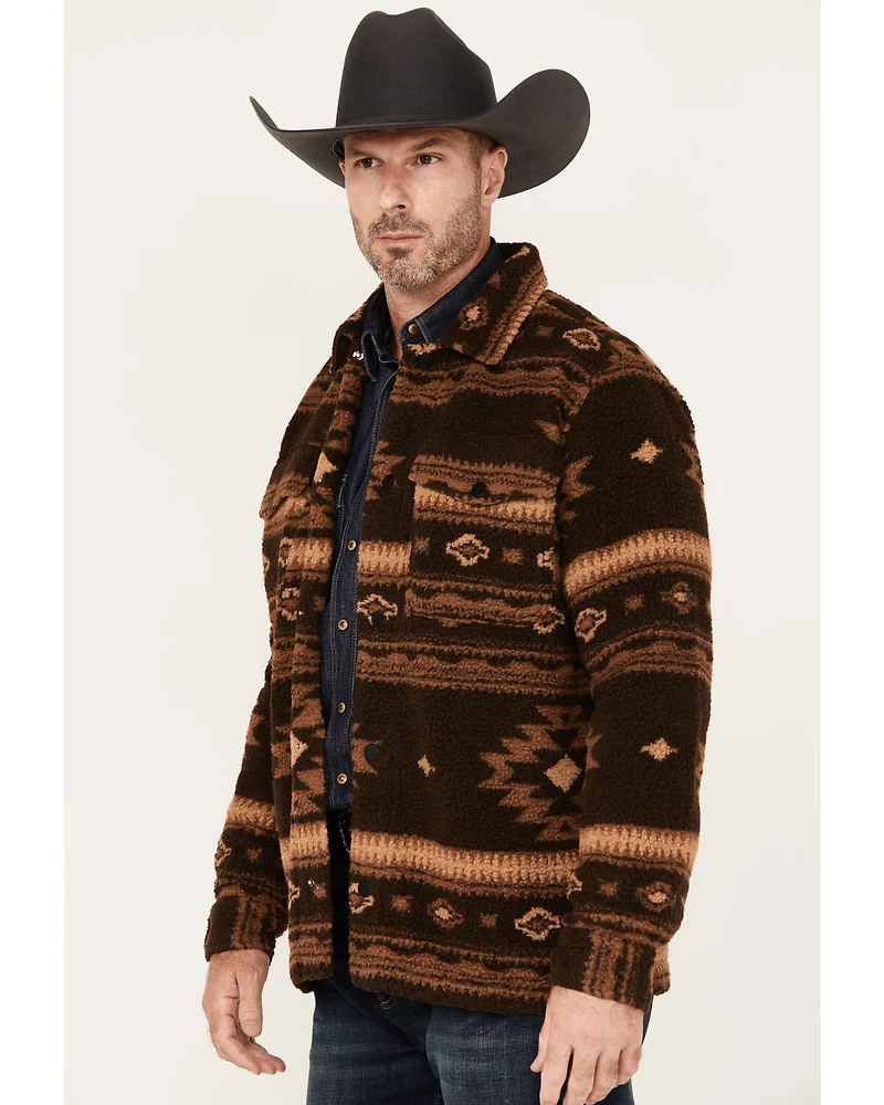 Cody James Men's Highlander Southwestern Print Sherpa Snap Jacket