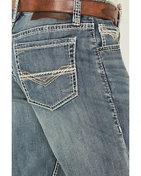 Rock & Roll Denim Men's Medium Wash Tapered Bootcut Stretch Jeans
