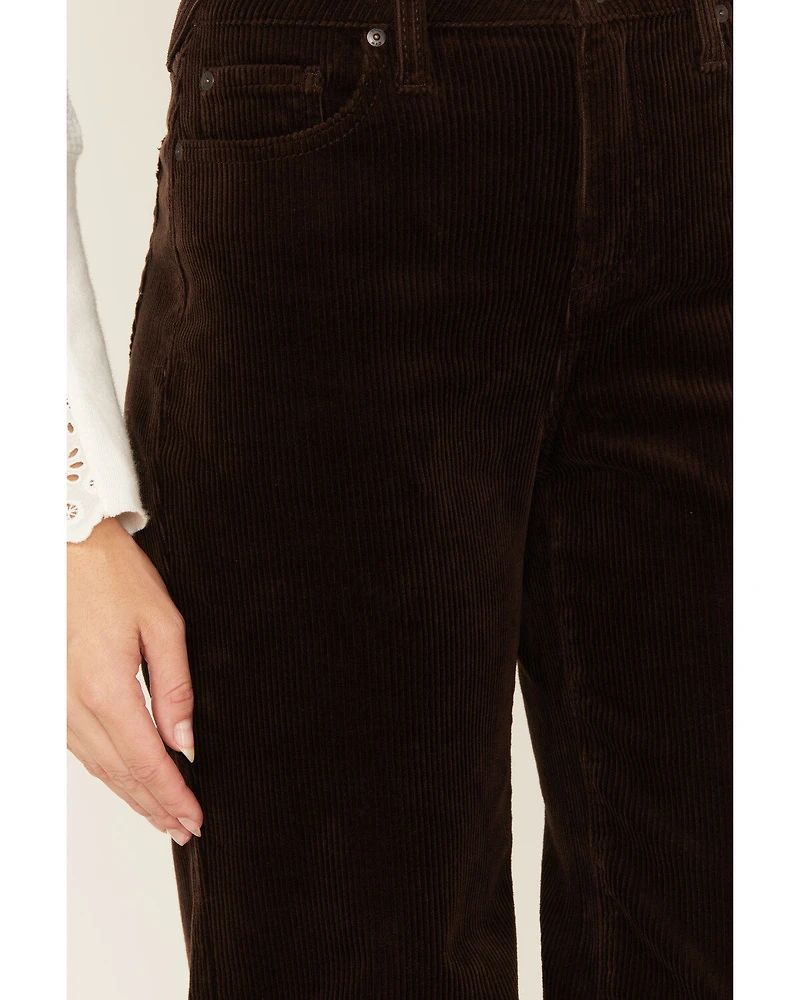 Cleo + Wolf Women's High Rise Loose Corduroy Wide Jeans