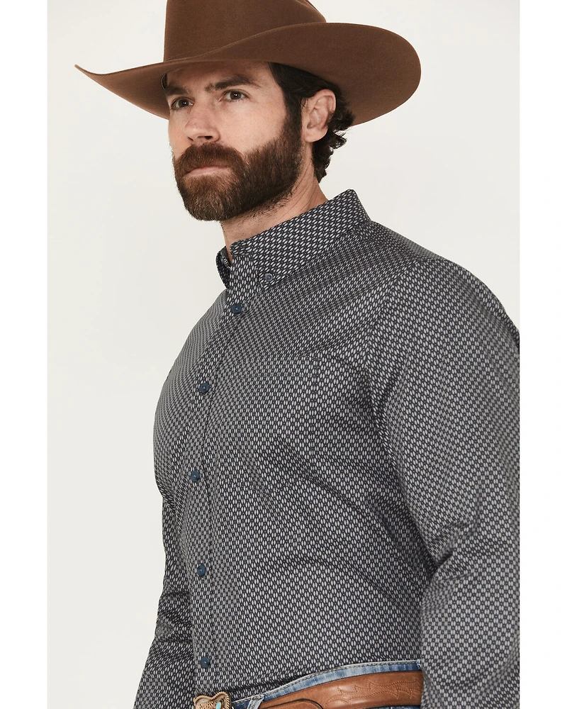 Cody James Men's San Juan Geo Print Long Sleeve Button-Down Stretch Western Shirt
