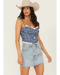 Shyanne Women's Embroidered Denim Corset