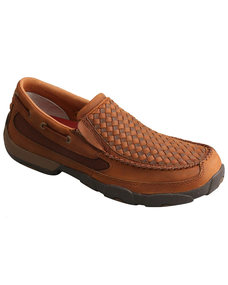 Twisted X Men's Basket Weave Slip-On Shoes - Moc Toe