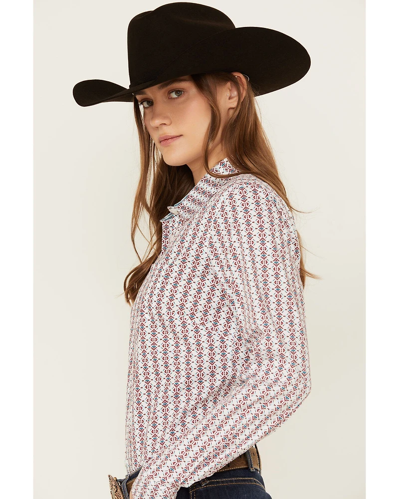 Ariat Women's Geo Print Long Sleeve Button-Down Western Shirt