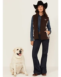 Cowgirl Hardware Women's Cow Print Softshell Vest