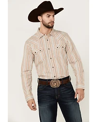 Cody James Men's Tough Guy Dobby Striped Print Long Sleeve Snap Western Shirt