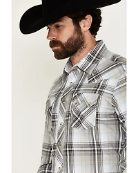 Wrangler Retro Men's Plaid Print Long Sleeve Snap Western Shirt