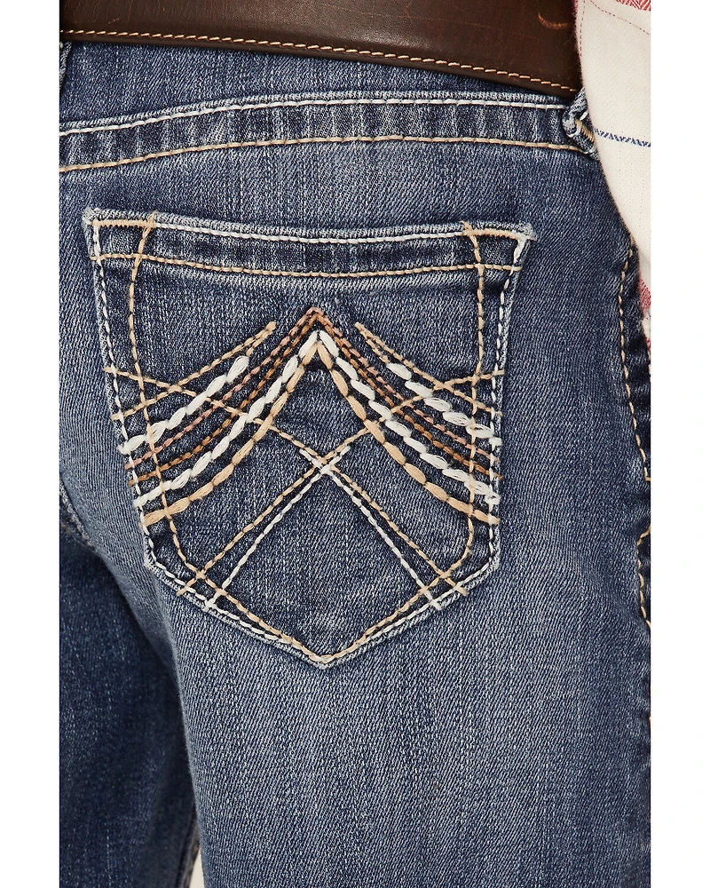 Ariat Girls' Medium Wash Eleanor Whipstitch Stretch Slim Bootcut Jeans