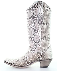 Corral Women's Natural Exotic Python Boots - Snip Toe