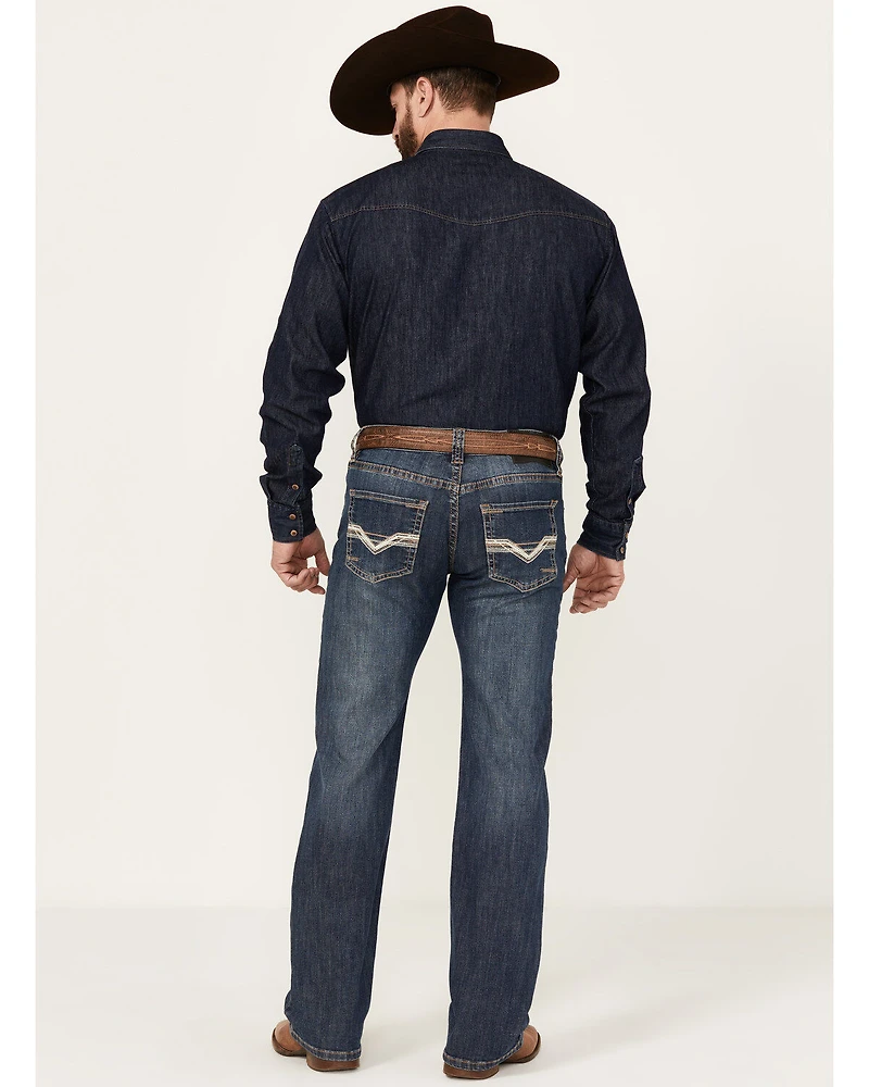Rock & Roll Denim Men's Medium Wash Pistol Reflex Straight Stretch Jeans
